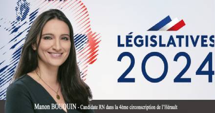 Europe - Manon Bouquin (RN) candidate dans la 4ème circonscription de l'Hérault